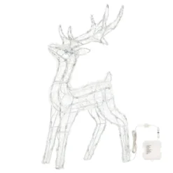 Renna a batteria, h. 65 cm, led bianco freddo