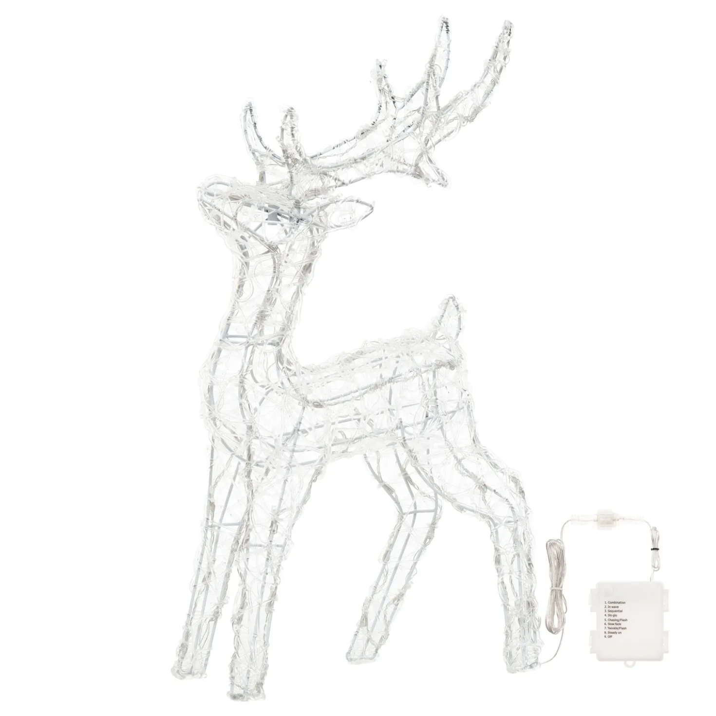 Renna a batteria, h. 65 cm, led bianco freddo