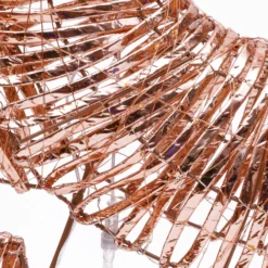 Renna che salta 3D Rose Gold, a coste, h 130 cm, 960 microled bianco caldo