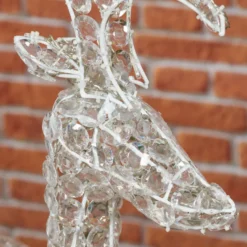 Renna con cristalli, h. 120 cm, led bianco freddo