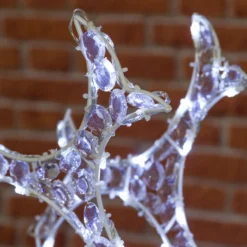 Renna con cristalli, h. 120 cm, led bianco freddo
