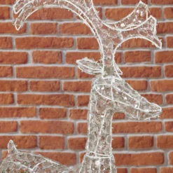 Renna con cristalli, h. 120 cm, led bianco freddo