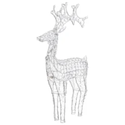 Renna con cristalli, h. 120 cm, led bianco freddo