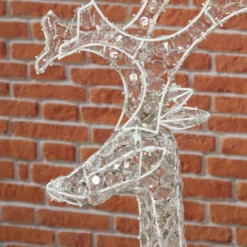 Renna con cristalli, h. 120 cm, led bianco freddo