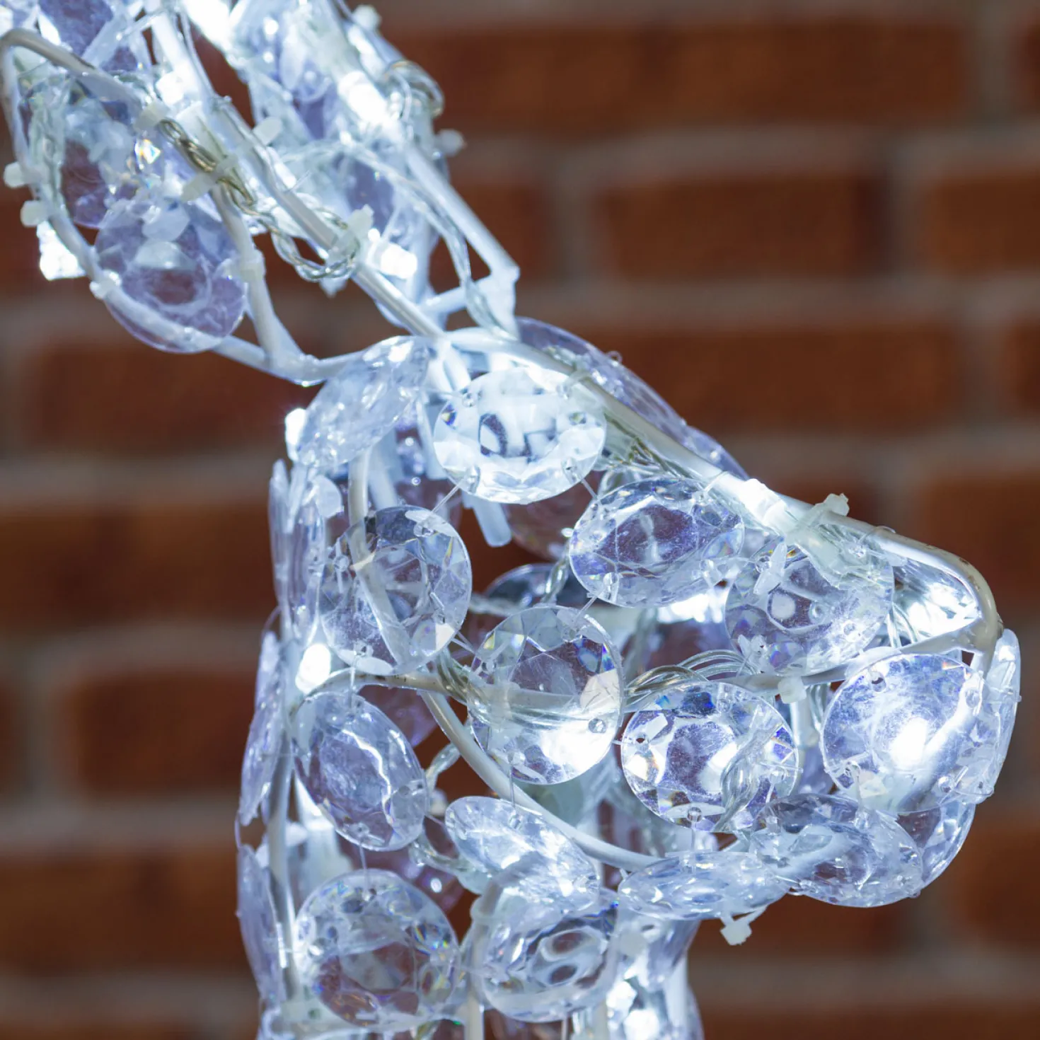 Renna con cristalli, h. 90 cm, led bianco freddo