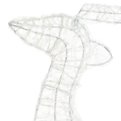 Renna con Slitta 2D, h 80 cm, gocce led bianco freddo