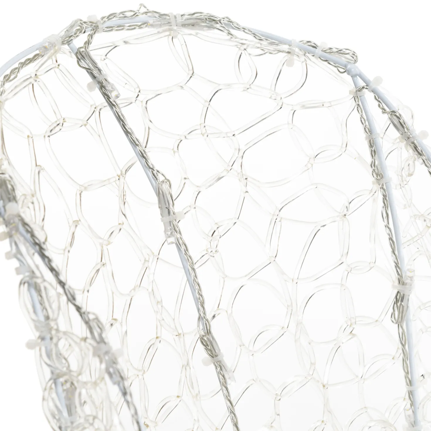 Renna con slitta 3D in acrilico trasparente, 240 led bianco caldo