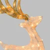 Renna con slitta 3D Light Cream & Brown h 60 cm, 160 led bianco extra caldo