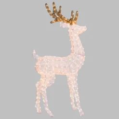 Renna con testa ruotata 3D Light Cream & Brown, h 160 cm, 380 Dual LED bianco extra caldo e bianco freddo