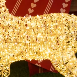 Renna con zampa alzata 3D, h 80 cm, microled bianco caldo e freddo, uso interno