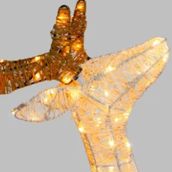 Renna 3D crema e marrone 95 cm, led bianco extra caldo
