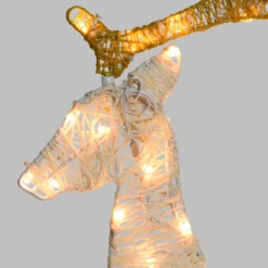 Renna 2D crema e marrone 72 cm, led bianco extra caldo