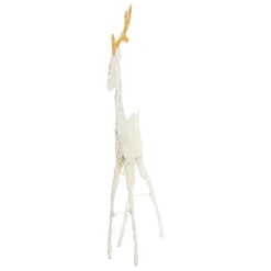 Renna 2D crema e marrone 105 cm, led bianco extra caldo