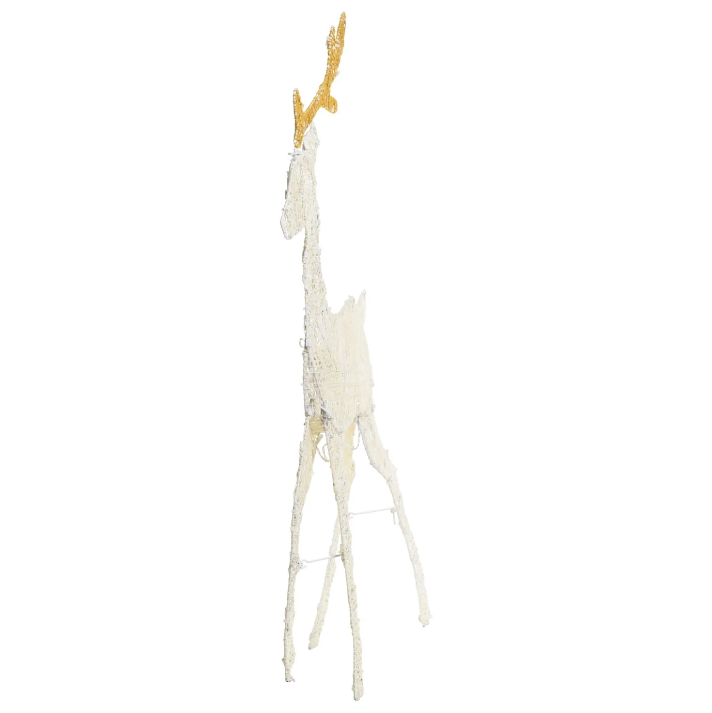 Renna 2D crema e marrone 105 cm, led bianco extra caldo