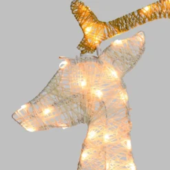 Renna 2D crema e marrone 105 cm, led bianco extra caldo
