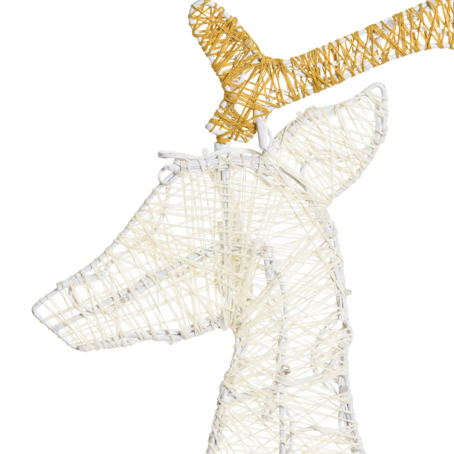 Renna 2D crema e marrone 105 cm, led bianco extra caldo