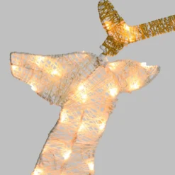 Renna 2D crema e marrone 100 cm, led bianco extra caldo