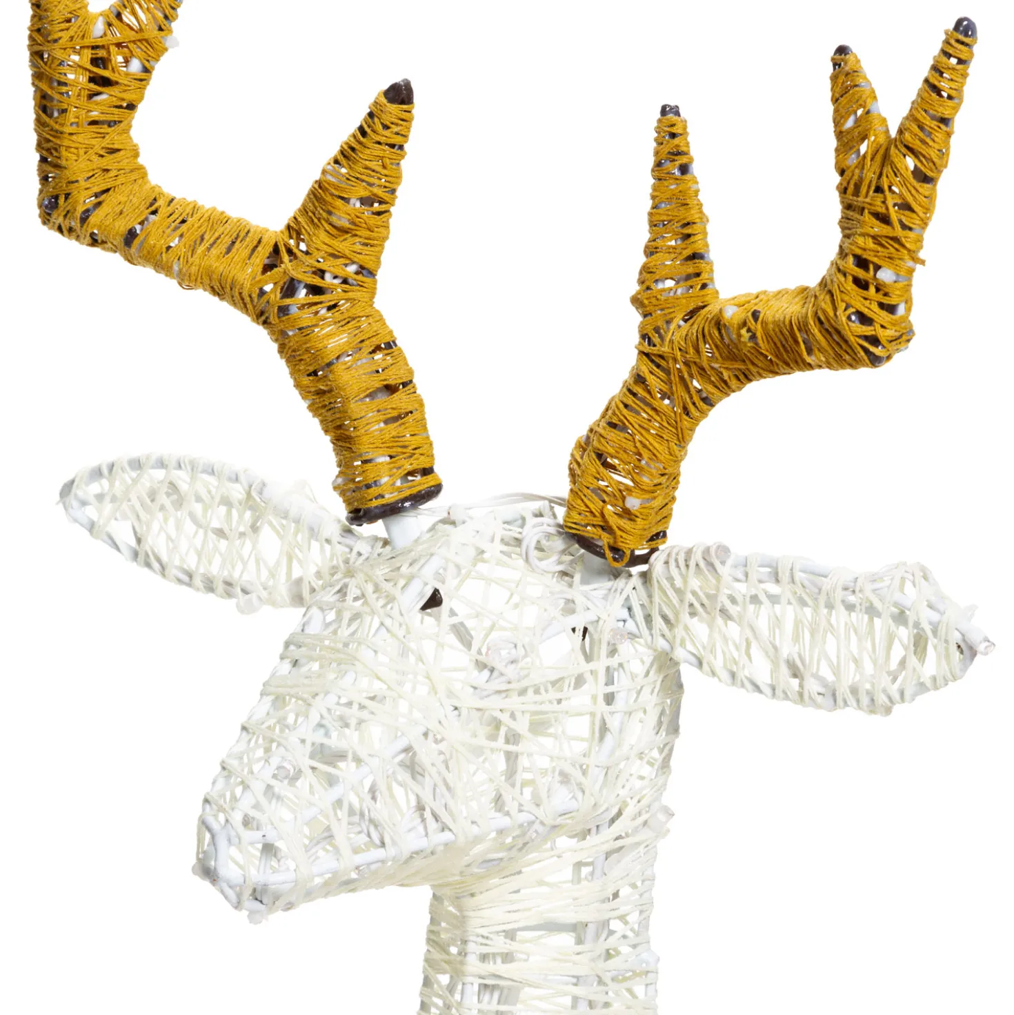 Renna 3D crema e marrone 85 cm, led bianco extra caldo