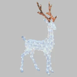 Renna 3D Light Cream & Brown, h 105 cm, 200 Dual LED bianco extra caldo e bianco freddo