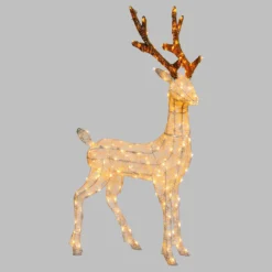 Renna 3D Light Cream & Brown, h 105 cm, 200 Dual LED bianco extra caldo e bianco freddo