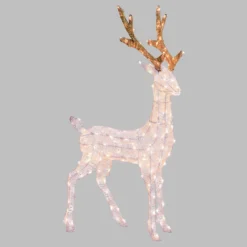 Renna 3D Light Cream & Brown, h 105 cm, 200 Dual LED bianco extra caldo e bianco freddo