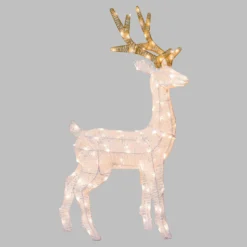 Renna 3D Light Cream & Brown, h 85 cm, 120 Dual LED bianco extra caldo e bianco freddo