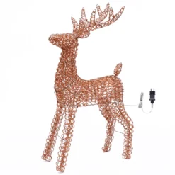 Renna 3D Rose Gold, filo a spirale, h 120 cm, 720 microled bianco caldo