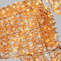 Renna 3D Rose Gold, filo a spirale, h 130 cm, 960 microled bianco caldo