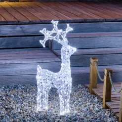 Renna h 90 cm, led bianco freddo