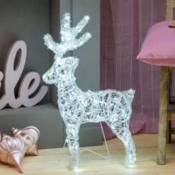 Renna Thin 3D, h 60 cm, led bianco freddo