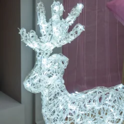 Renna Thin 3D, h 60 cm, led bianco freddo
