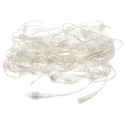 Rete 2 x h 1 m, 64 maxiled bianco caldo, cavo trasparente, prolungabile