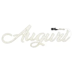 Scritta Auguri 3D Light Cream & Brown, h. 37 cm, 130 Led Bianco extra caldo