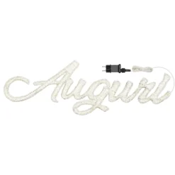 Scritta Auguri 3D Light Cream & Brown, h. 25 cm, 100 Led Bianco extra caldo