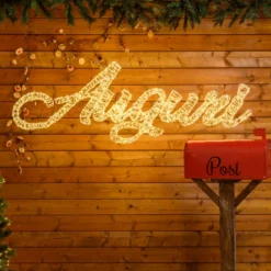 Scritta Auguri 3D, 150 x h 49 cm, 4000 microled bianco caldo e freddo, uso esterno
