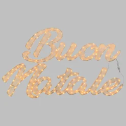 Scritta Buon Natale 3D Light Cream & Brown, h. 57 cm, 230 Led bianco extra caldo