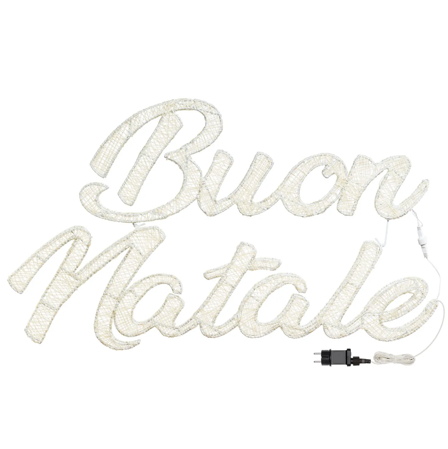 Scritta Buon Natale 3D Light Cream & Brown, h. 57 cm, 230 Led bianco extra caldo