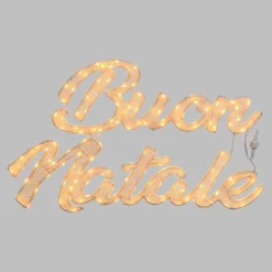 Scritta Buon Natale 3D Light Cream & Brown, h. 40 cm, 146 Led bianco extra caldo