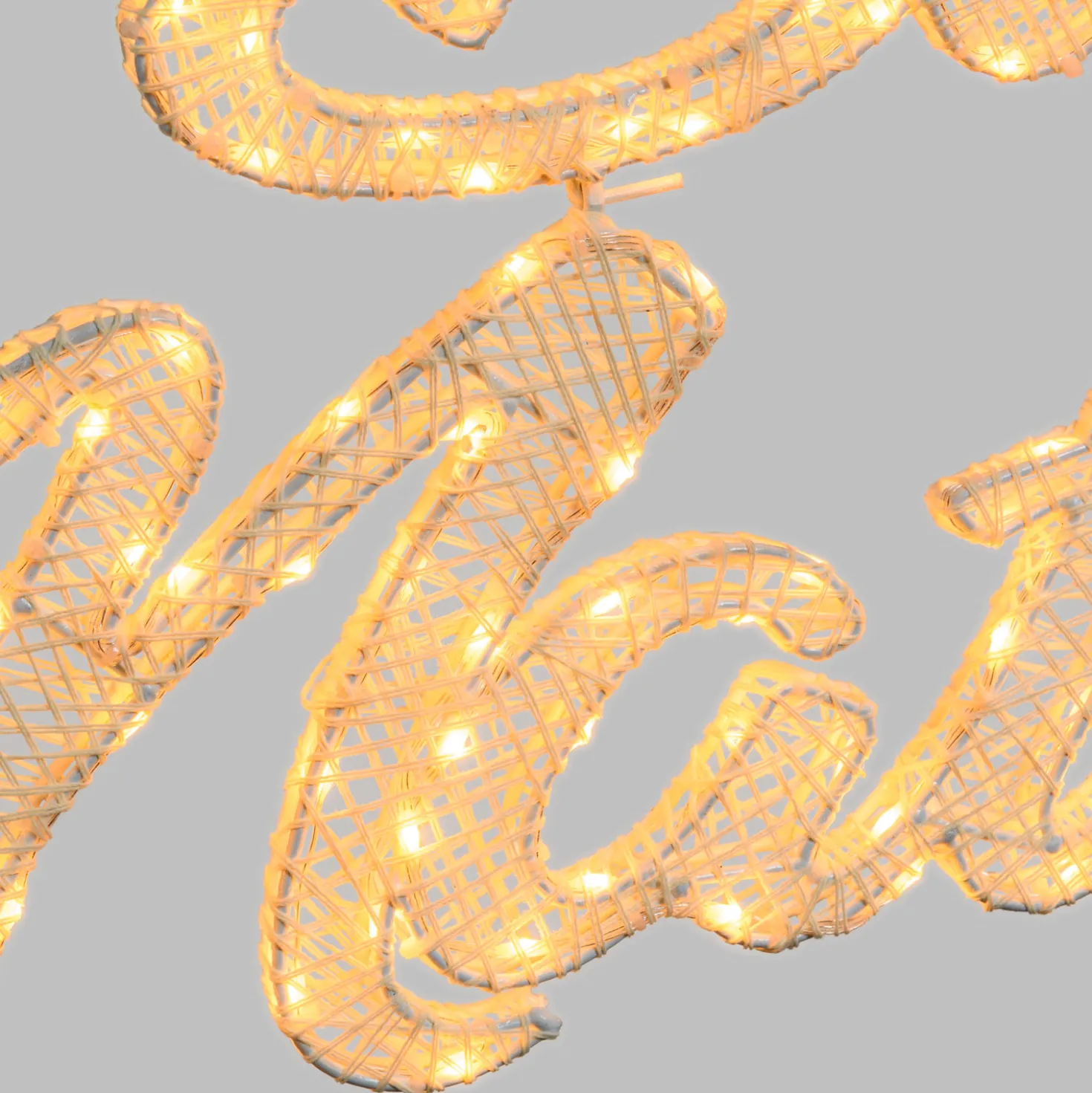 Scritta Buon Natale 3D Light Cream & Brown, h. 40 cm, 146 Led bianco extra caldo