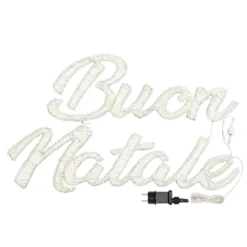 Scritta Buon Natale 3D Light Cream & Brown, h. 40 cm, 146 Led bianco extra caldo