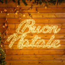 Scritta Buon Natale 3D, 102 x h 57 cm, 3200 microled bianco caldo e freddo, uso esterno