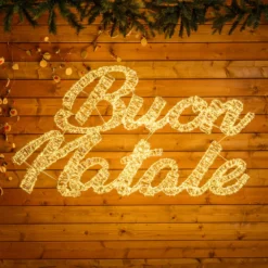 Scritta Buon Natale 3D, 135 x h 75 cm, 6500 microled bianco caldo e freddo, uso esterno