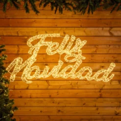 Scritta Feliz Navidad 3D, 125 x h 57 cm, 4300 microled bianco caldo e freddo, uso esterno