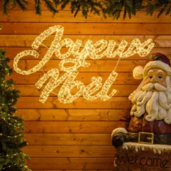 Scritta Joyeux Noel 3D, 115 x h. 65 cm, 3500 microled bianco caldo e freddo, uso esterno