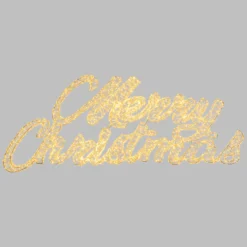 Scritta Merry Christmas 3D bianca, h. 55 cm, 4600 Microled bianco caldo e bianco freddo
