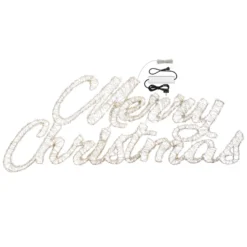 Scritta Merry Christmas 3D bianca, h. 55 cm, 4600 Microled bianco caldo e bianco freddo