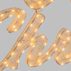 Scritta Merry Christmas 3D Light Cream & Brown, h. 45 cm, 320 Led bianco extra caldo