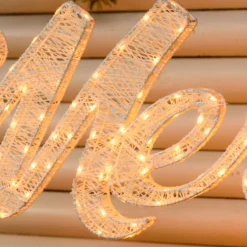 Scritta Merry Christmas 3D Light Cream & Brown, h. 45 cm, 320 Led bianco extra caldo
