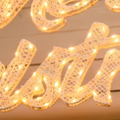 Scritta Merry Christmas 3D Light Cream & Brown, h. 37 cm, 214 Led bianco extra caldo