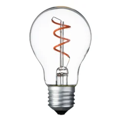 Serie VINTAGE LED 36V, Lampadina a goccia Ø 60 mm in vetro, led a spirale, rosso